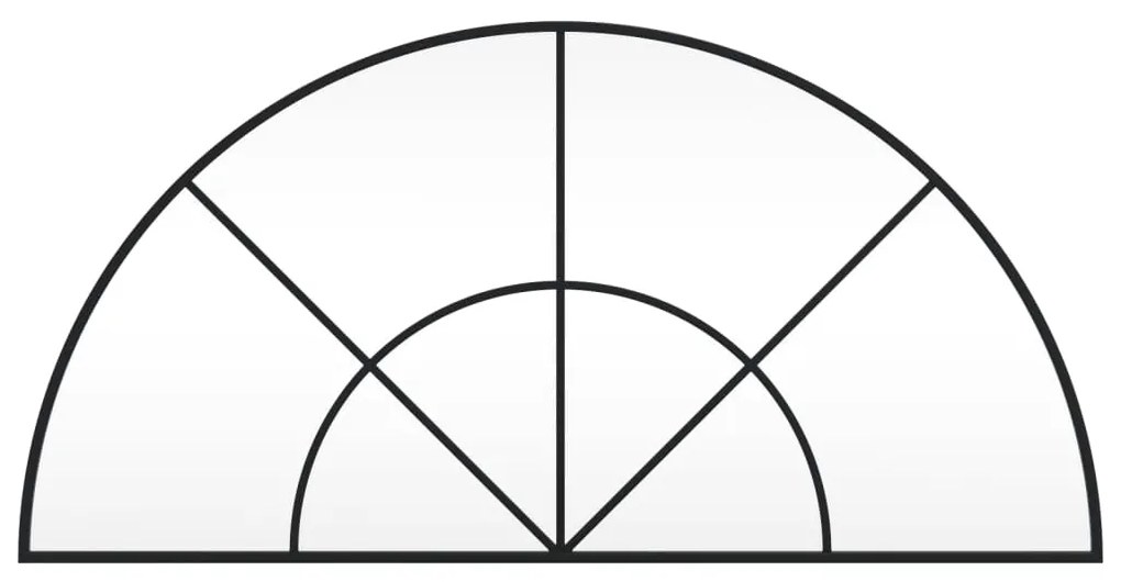 vidaXL Καθρέφτης Τοίχου Αψίδα Μαύρος 100 x 50 εκ. από Σίδερο