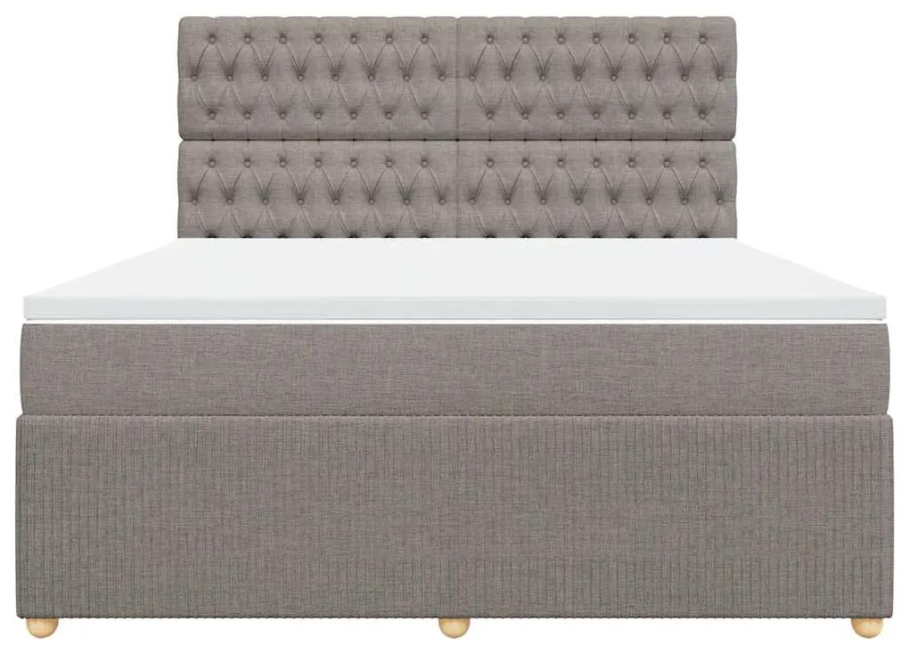 vidaXL Κρεβάτι Boxspring με Στρώμα Taupe 180x200 εκ. Υφασμάτινο