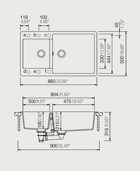 Νεροχύτης Schock Element Cristalite 31290-Mpez Anoixto