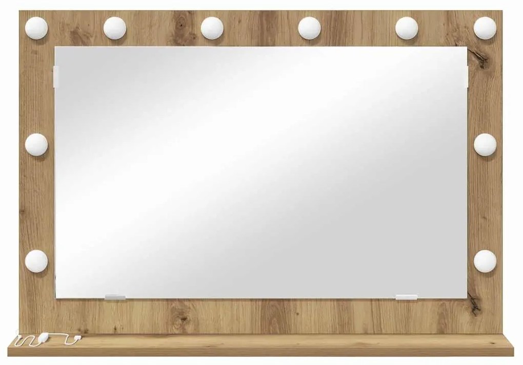 vidaXL Καθρέφτης τουαλέτας με καθρέφτη Artisan Oak 80 x 55 x 18 εκ.
