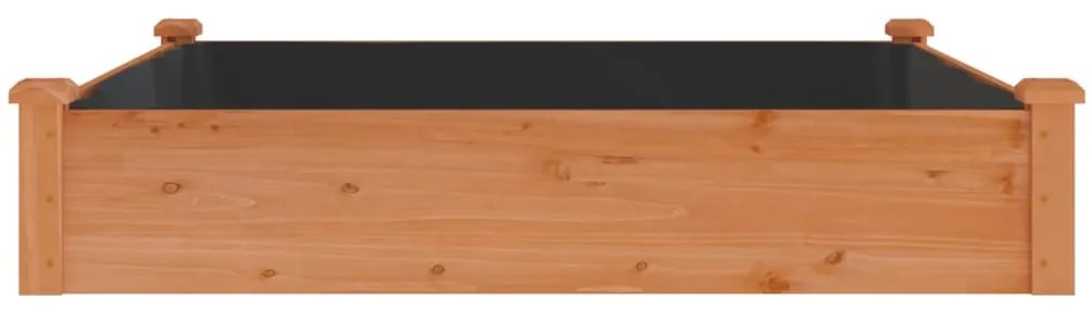 vidaXL Ζαρντινιέρα Υπερυψ. με Επένδυση Καφέ 120x120x25 εκ. Μασίφ Ελάτη