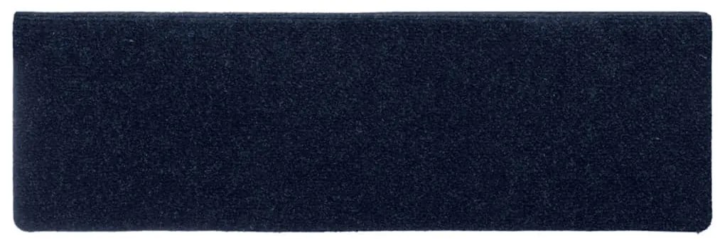 vidaXL Πατάκια Σκαλιών Αυτοκόλλητα 30 τεμ. 65x21x4 εκ. Μπλε Ναυτικό με Ορθογώνια Άκρη