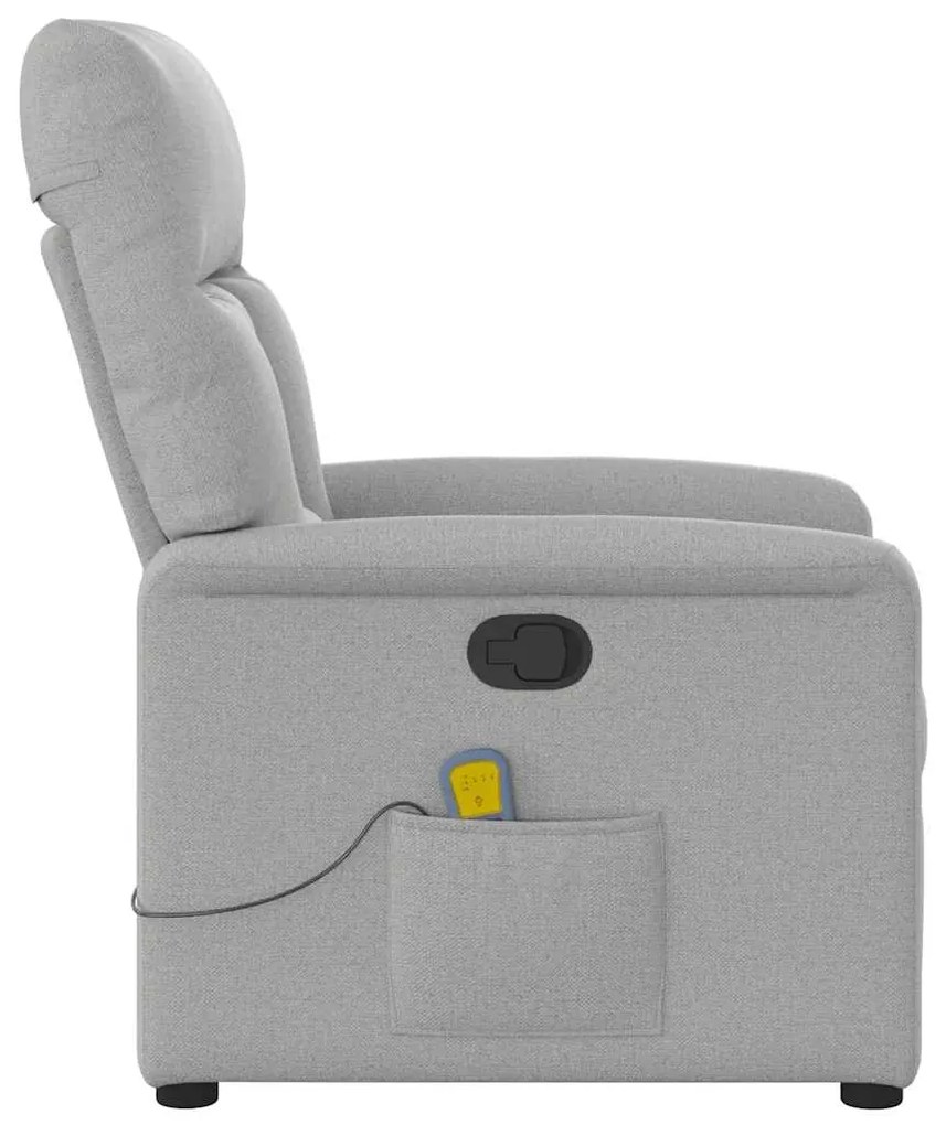 vidaXL καρέκλα ανάκλισης μασάζ Cloud Grey Fabric