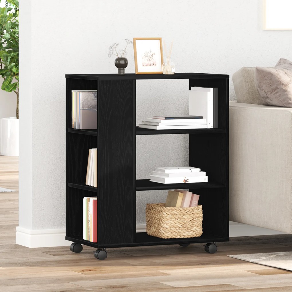 vidaXL Κινητός Ντουλάπι Μαύρη Δρυς 60x35x75 εκ Επεξεργασμένο Ξύλο