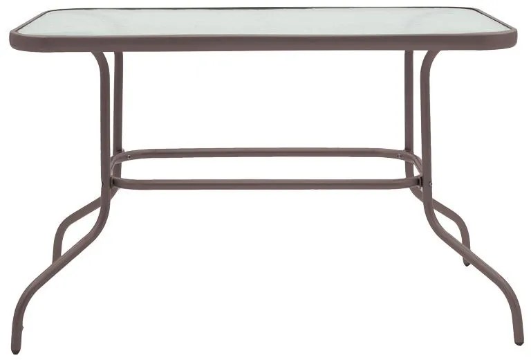 Τραπέζι Valor μέταλλο καφέ-γυαλί 110x60x70εκ 110x60x70 εκ.