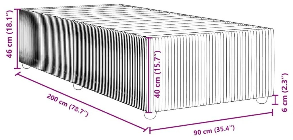 Πλαίσιο Κρεβατιού Μαύρο 90x200 εκ. Υφασμάτινο - Μαύρο