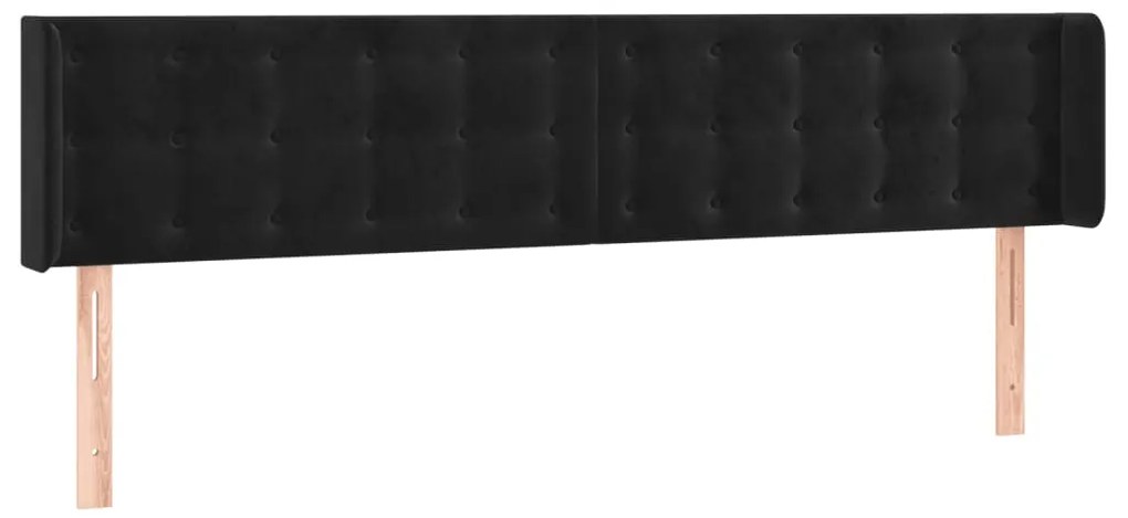 vidaXL Κεφαλάρι Κρεβατιού LED Μαύρο 183x16x78/88 εκ. Βελούδινο