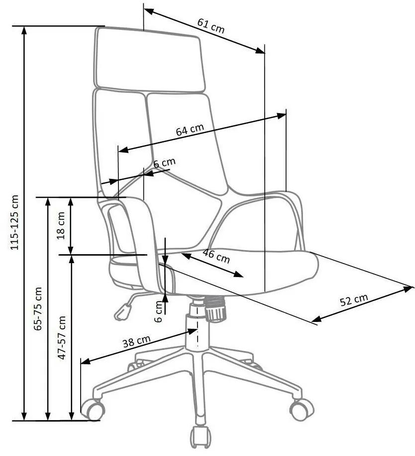 Καρέκλα γραφείου Houston 1201, Μαύρο, Μπλε, 115x64x61cm, 14 kg, Με μπράτσα, Με ρόδες, Μηχανισμός καρέκλας: Κλίση | Epipla1.gr