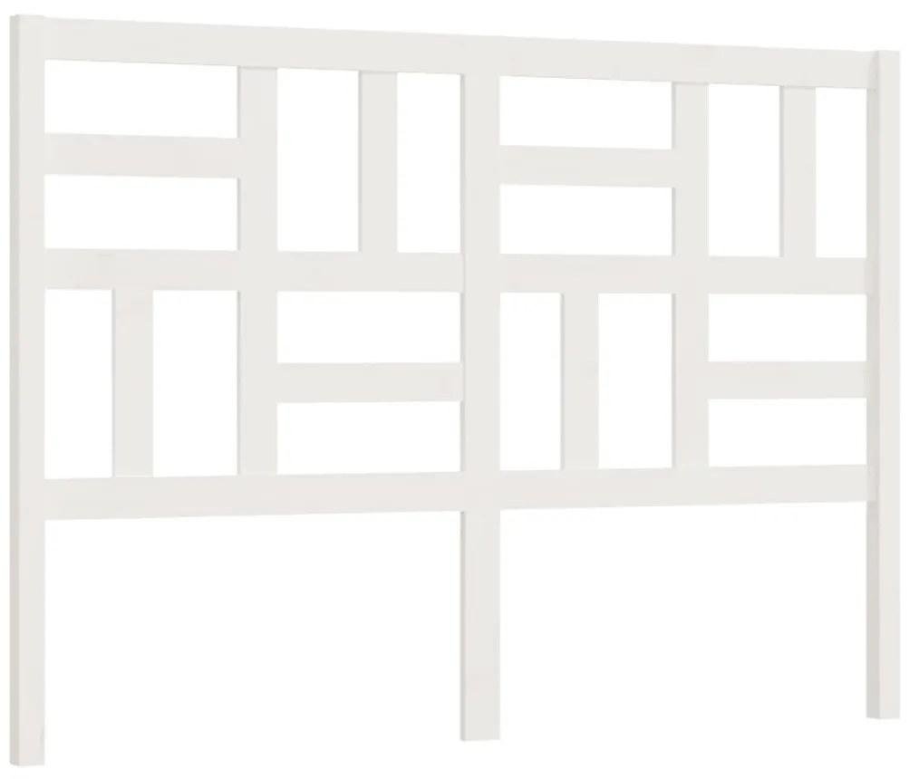 vidaXL Κεφαλάρι Κρεβατιού Λευκό 126 x 4 x 104 εκ. Μασίφ Ξύλο Πεύκου