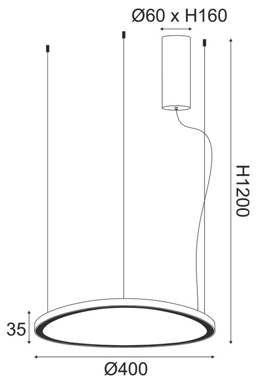 ΚΡΕΜΑΣΤΟ ΦΩΤΙΣΤΙΚΟ LED 36W 3000K 2700LM HARMONY ΧΡΥΣΟ ΑΛΟΥΜΙΝΙΟ IP20 D42XH120CM - BR97LEDP40GD - 21W - 50W - BR97LEDP40GD