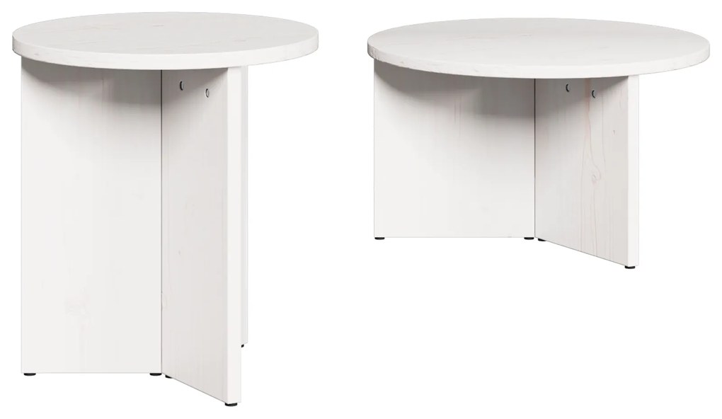 vidaXL Σετ Τραπεζιού Για Καφέ 2 pcs Λευκό 49 x 49 x 28 εκ