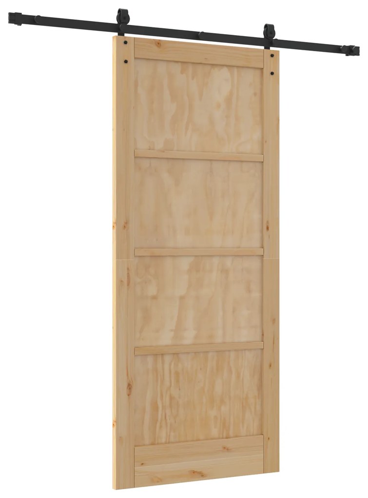 vidaXL Συρόμενη Πόρτα με Σετ Εξαρτημάτων 86x198.5 εκ. Στερεό Ξύλο Πεύκου