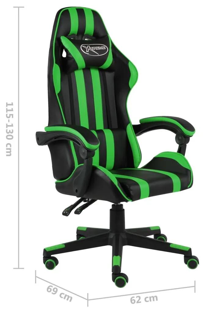 Καρέκλα Racing Μαύρο / Πράσινο από Συνθετικό Δέρμα - Πράσινο