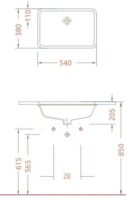 Νιπτήρας Serel Rect II