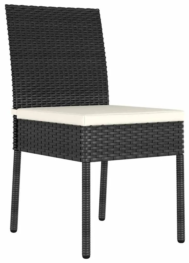 vidaXL Σέτ φαγητού για κήπο 5 pcs Μαύρο Πολυ ράταν