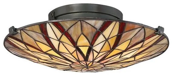 Πλαφονιέρα Φωτιστικό Οροφής 2xE27 Μπρονζέ  Tiffany  Victory QZ-VICTORY-SF Elstead Lighting-QZ-VICTORY-SF-Μπρονζέ QZ-VICTORY-SF