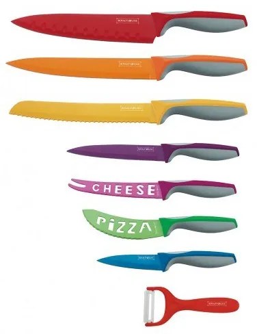 Royalty Line Σετ 7 Μαχαιριών και Αποφλοιωτής με αντικολλητική επίστρωση Πολύχρωμα .RL-COL7A