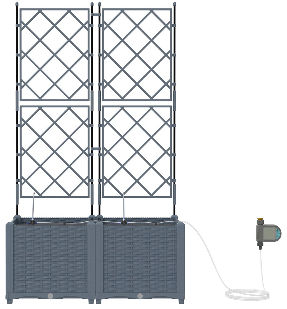 vidaXL Γλάστρες Κήπου 1 τεμ Ανοιχτό γκρι 80 x 40 x 142 cm Πλαστικό