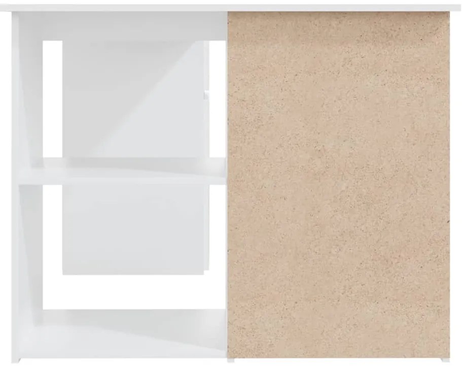 vidaXL Γραφείο Γωνιακό Λευκό 145 x 100 x 76 εκ. από Επεξ. Ξύλο