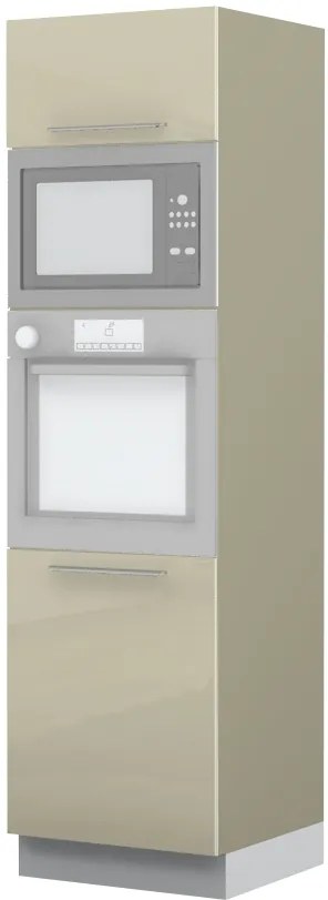 Επιδαπέδιο ντουλάπι φούρνου ψηλό Raval K21-60-RM-Καρυδί - Λευκό γυαλιστερό