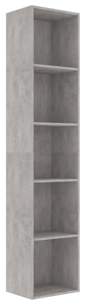 Βιβλιοθήκη Γκρι του Σκυροδέματος 40x30x189 εκ. από Επεξ. Ξύλο 800958