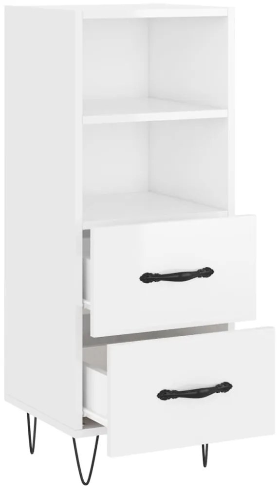 vidaXL Ντουλάπι Γυαλιστερό Λευκό 34,5x34x90 εκ. Επεξεργασμένο Ξύλο