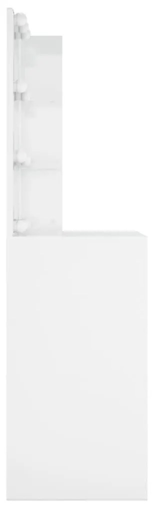 Μπουντουάρ με LED Γυαλιστερό Λευκό 60x40x140 εκ. - Λευκό