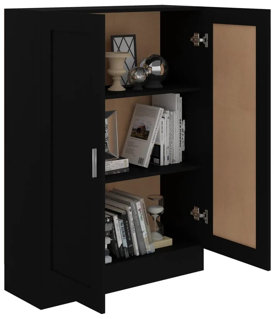 vidaXL Βιβλιοθήκη Μαύρη 82,5 x 30,5 x 115 εκ. Επεξ. Ξύλο