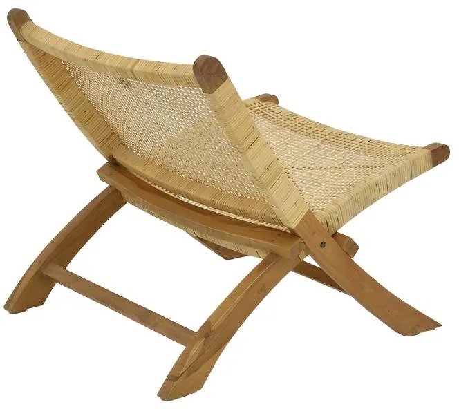 Καρέκλα Jerenze φυσικό teak ξύλο-rattan 65x78x68εκ