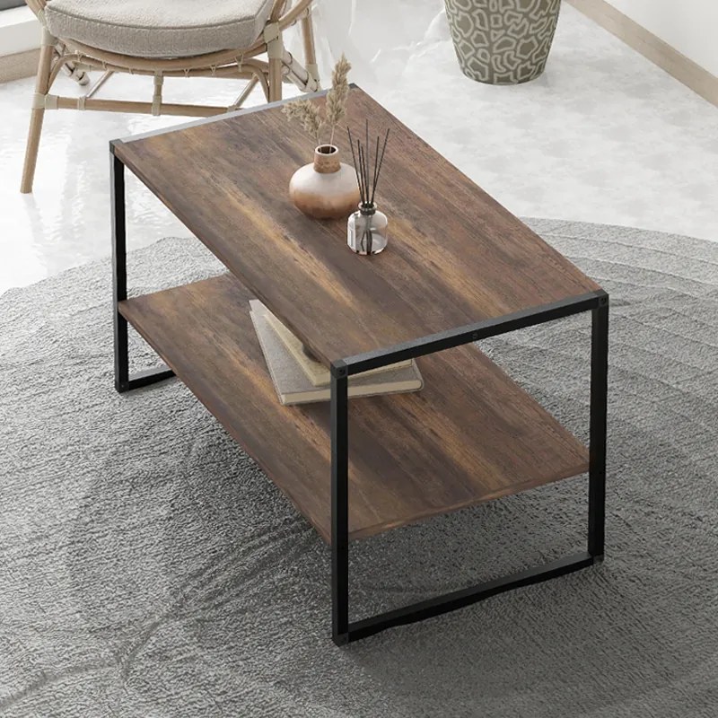 Τραπεζάκι σαλονιού Giza Megapap χρώμα rustic καρυδί 90,2x50,3x50,4εκ. - GP041-0123,1