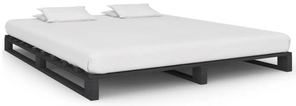 vidaXL Πλαίσιο Κρεβατιού Γκρι 180 x 200 εκ. Παλέτες Μασίφ Ξύλο Πεύκου