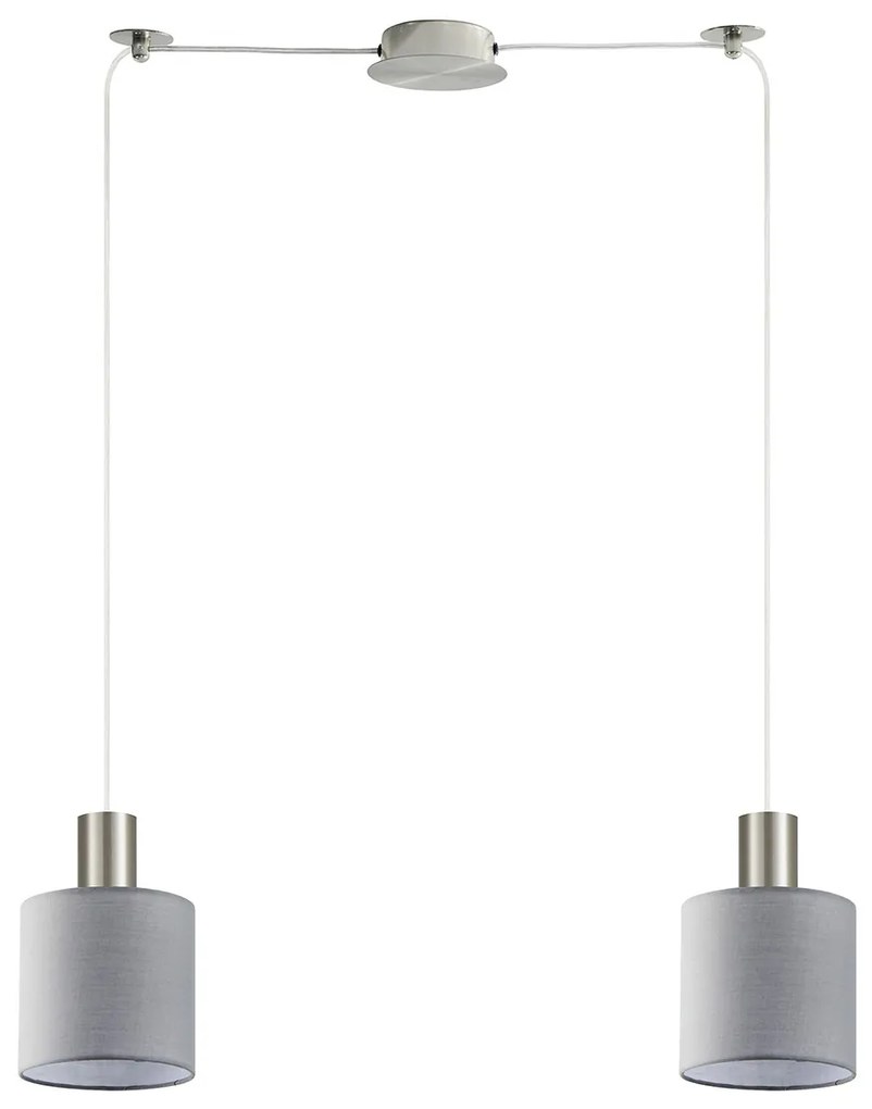 Φωτιστικό Οροφής Δίφωτο Homelighting 77-8424 Nickel/Grey