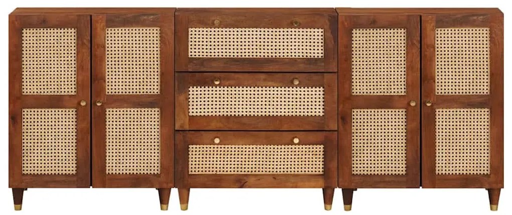 vidaXL Σετ Μπουφέ 3 pcs Καφέ 180 x 33 x 75 εκ. Μασίφ ξύλο μάνγκο