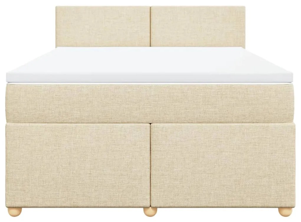 ΚΡΕΒΑΤΙ BOXSPRING ΜΕ ΣΤΡΩΜΑ ΚΡΕΜ 160X200 ΕΚ. ΥΦΑΣΜΑΤΙΝΟ 3289029