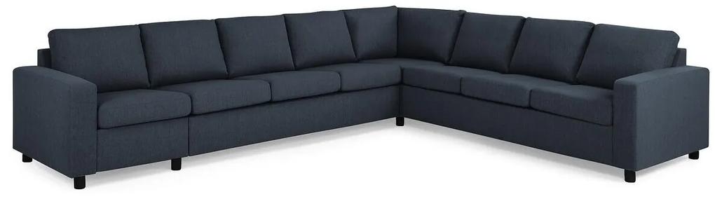 Γωνιακός Καναπές Scandinavian Choice C158, Σκούρο μπλε, Μαύρο, 345x285x86cm, Πόδια: Πλαστική ύλη | Epipla1.gr