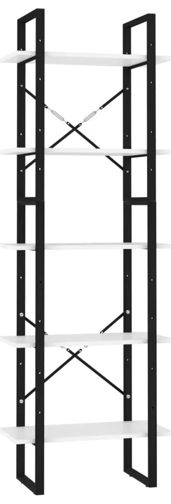 vidaXL Βιβλιοθήκη με 5 Ράφια Λευκή 60 x 30 x 175 εκ. από Επεξ. Ξύλο