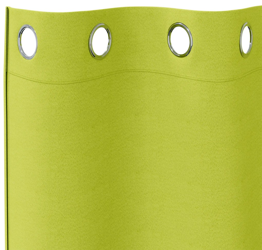 vidaXL Κουρτίνες με κουρτίνες 2 pcs Λαχανί 225 x 140 εκ. Πολυεστέρας