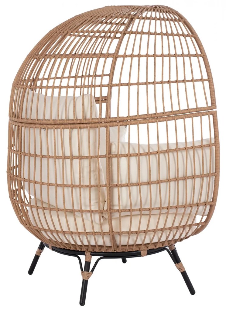 Καρέκλα - Πολυθρόνα ALLEGRA C5764 Μπέζ Wicker Τύπου Φωλιά 110x85x148 εκ. 110x85x148 εκ.