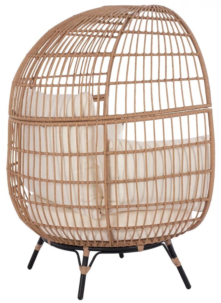 ΠΟΛΥΘΡΟΝΑ ΦΩΛΙΑ ALLEGRA  ΜΕ WICKER ΣΕ ΜΠΕΖ ΑΠΟΧΡΩΣΗ 110x85x148 εκ.