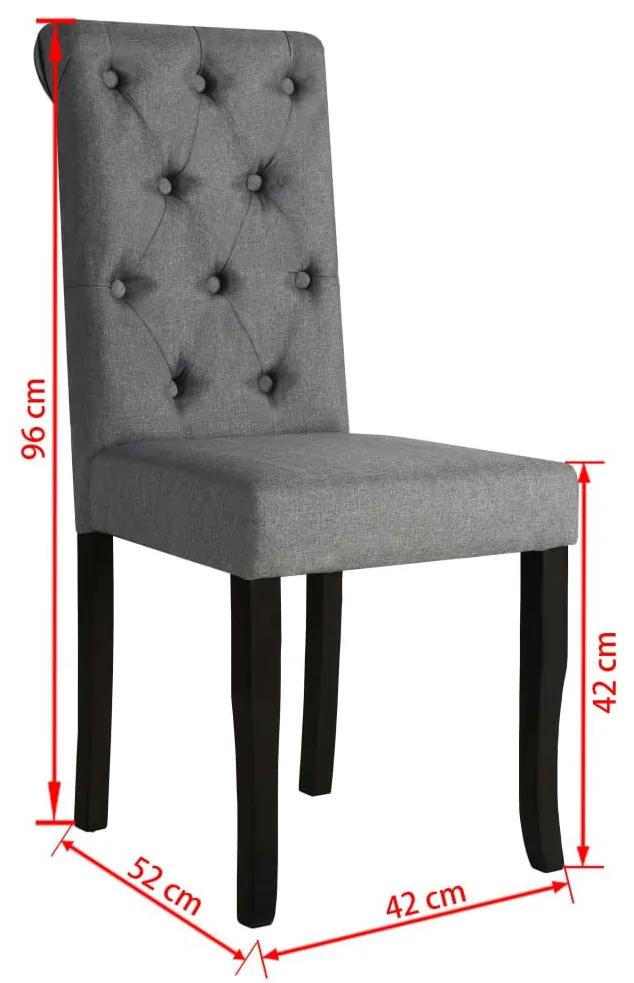 Καρέκλες Τραπεζαρίας 4 τεμ. Σκούρο Γκρι Υφασμάτινες - Γκρι