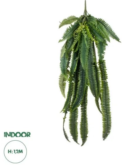 Artificial Garden FERN HANGING BRANCH 20247 Τεχνητό Διακοσμητικό Κρεμαστό Φυτό Φτέρη Υ120cm Globostar 20247