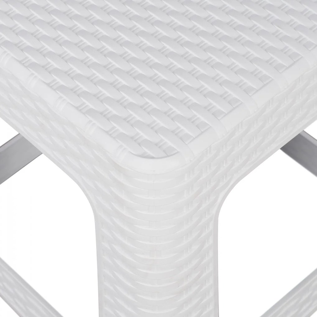 Σκαμπό C5448.03 Τετράγωνο Λευκό Rattan 28,5x28,5x45 εκ. 28.5x28.5x45 εκ.