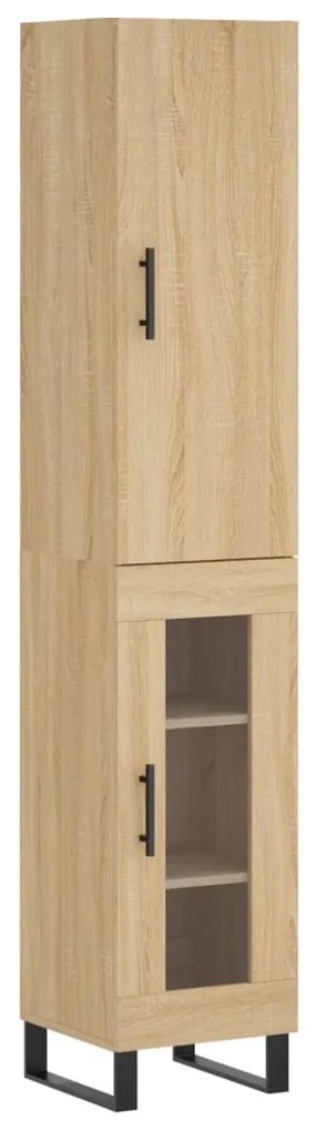 vidaXL Μπουφές Sonoma δρυς 34,5 x 34 x 180 εκ. από Επεξεργασμένο Ξύλο