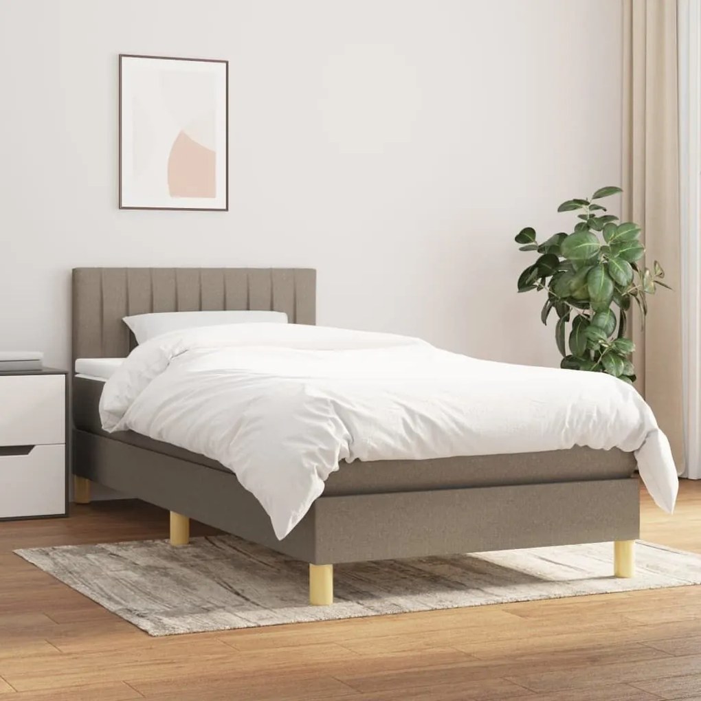 ΚΡΕΒΑΤΙ BOXSPRING ΜΕ ΣΤΡΩΜΑ TAUPE 90X190 ΕΚ.ΥΦΑΣΜΑΤΙΝΟ 3140741