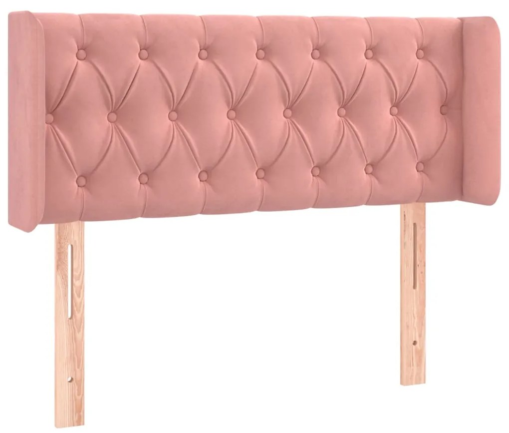 vidaXL Κεφαλάρι με Πτερύγια Ροζ 103x16x78/88 εκ. Βελούδινο