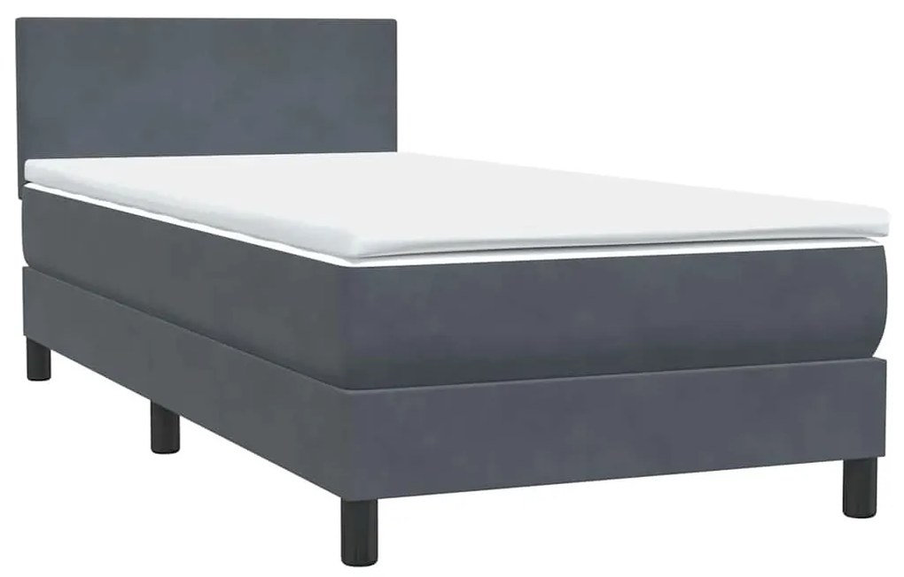 ΚΡΕΒΑΤΙ BOXSPRING ΜΕ ΣΤΡΩΜΑ ΣΚΟΥΡΟ ΓΚΡΙ 80X220 ΕΚ. ΒΕΛΟΥΔΙΝΟ 3316714