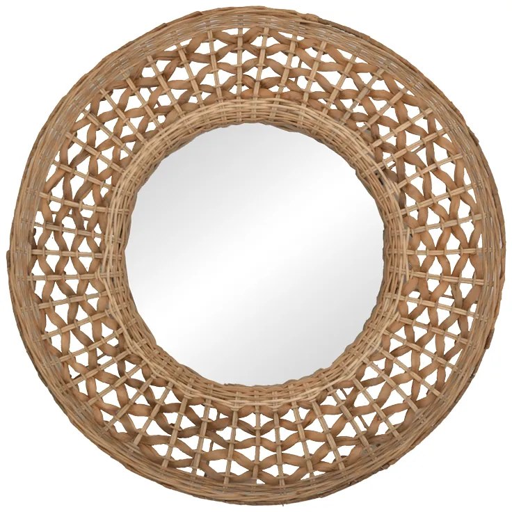 Intrahome Καθρέπτης Mazun intrahome  ξύλο σε φυσική απόχρωση Φ60x8εκ | SKU: INTRAPA-448111140