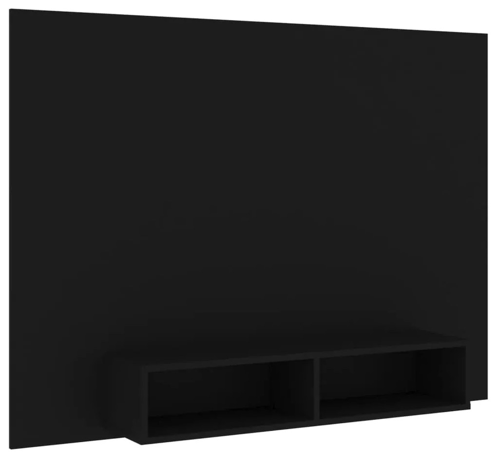 vidaXL Έπιπλο Τηλεόρασης Τοίχου Μαύρο 135 x 23,5 x 90 εκ. Μοριοσανίδα