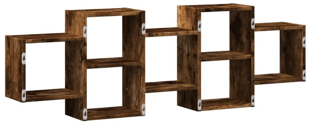 vidaXL Ραφιέρα Τοίχου Καπνιστή Δρυς 129x18x42 εκ. Επεξεργασμένο Ξύλο