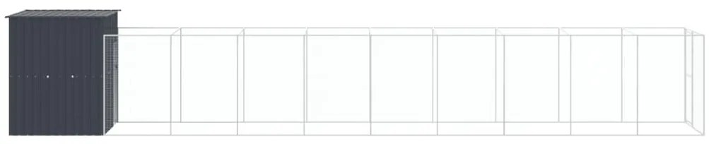vidaXL Σπιτάκι Σκύλου με Αυλή Ανθρακί 165x1067x181 εκ. Γαλβαν. Χάλυβας